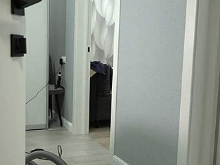 Yo peep this chubby mature housewife's saggy big tits hairy pussy under robe 🍑 pawg backstage