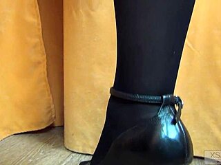 Sexy legs wrapped in stockings give thigh jobs with high heels fetish xsanyany