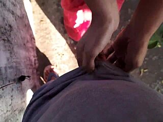 Would-be husband fucks Indian girl hard outdoors in Hindi roleplay?