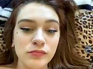sexy topless teen shows off big tits and ass on webcam solo play