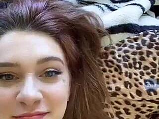 sexy topless teen shows off big tits and ass on webcam solo play