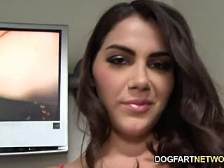 valentina nappi bounces her ass on huge black cock at public glory hole