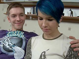 Stepbrother, Does Blue Haired Amy Frost's Shaved Pussy Feel Good?