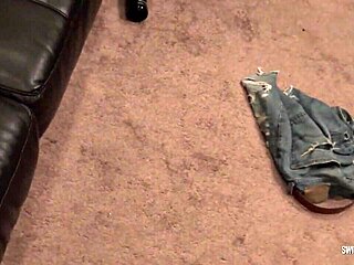 Ebony milf wife gets hardcore fucked on sofa by black bull in homemade swingers clip