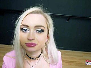 Stunning blonde Kelsey Starlette dildos pussy then anal assfucked hard