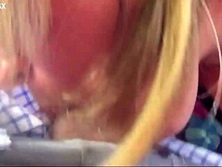 Housewife Wife Sucks Cock Outdoors in Homemade Amateur Action Teasing Her Man