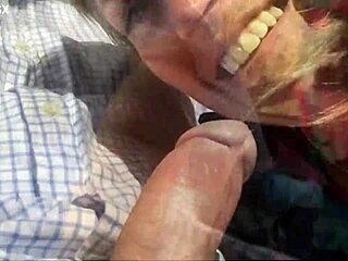 Housewife Wife Sucks Cock Outdoors in Homemade Amateur Action Teasing Her Man