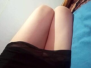 Step Cousin Flashes Beautiful Legs and Panties Under Desk