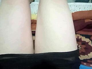 Step Cousin Flashes Beautiful Legs and Panties Under Desk