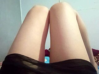 Step Cousin Flashes Beautiful Legs and Panties Under Desk