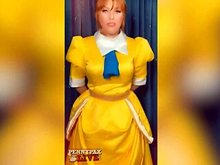 Beautiful redhead Penny Pax fucks herself with dildo in roleplay