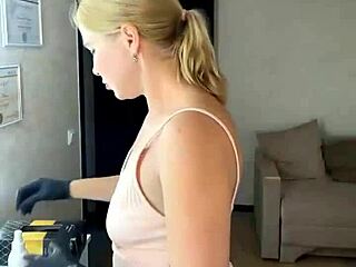 Sugarnadya indulges armpit fetish waxing her sexy trimmed pussy close-up blonde allure