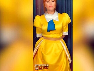 Beautiful redhead Penny Pax fucks herself with dildo in roleplay