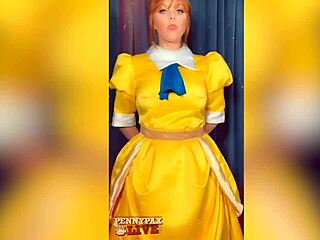 Beautiful redhead Penny Pax fucks herself with dildo in roleplay
