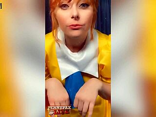 Beautiful redhead Penny Pax fucks herself with dildo in roleplay