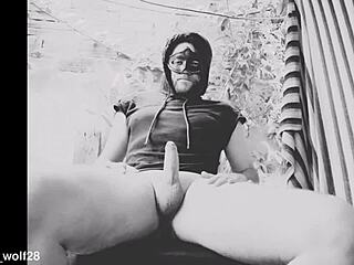 Bad wolf28 jerks naked muscular cock in pov handjob flashing solo