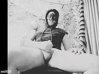 Bad wolf28 jerks naked muscular cock in pov handjob flashing solo
