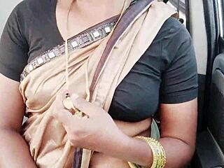 Saree call girl bangs in car with Telugu dirty talk