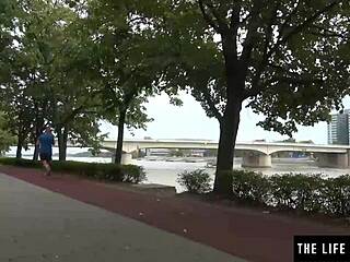 Cute Jogger Fingers Pussy Nearly Caught in Park