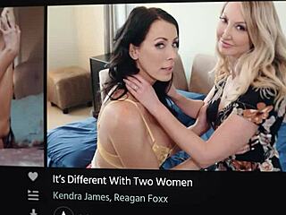 Reagan Foxx shows Lena Paul big tits dovefucking and scissoring lessons