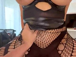 Sexy Latina Milf in Sheer Pantyhose Bent Over Hotel Bed for Curvy Big Ass Doggystyle Destruction