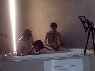 threesome at motel hidro with brazilian tattoo group