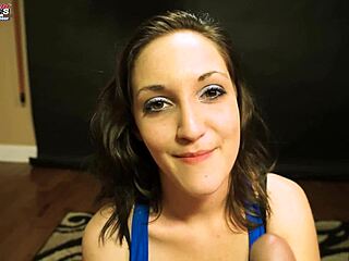 ryann the petite inked coed brunette rims sloppy then swallows deep cum