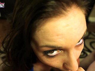 ryann the petite inked coed brunette rims sloppy then swallows deep cum