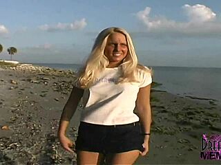 All Natural Tanned Blonde Babe Flashes Shaved Pussy And Natural Tits In Risky Outdoor Spots