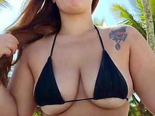 she threw on short bikini and hit beach chasing guys