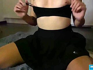 Slutty petite blonde girlfriend with pigtails and tattoos bends over doggystyle taking huge cock deepthroat face fucking