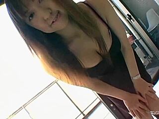 Asian milf's tits bounce wildly riding hard dick up and down