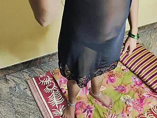 Indian Wife's Tight Pussy Lips Gripped in Close-Up Doggystyle Creampie