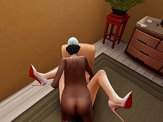 Old men fuck white wife in Sims 4 heels