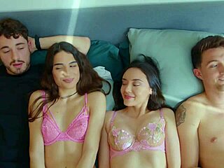 imagine four hotties with big cocks licking tight pussies in lingerie