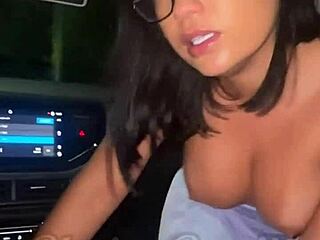 Asian teen rides monster cock raw outdoors with driver no condom creampie finish.