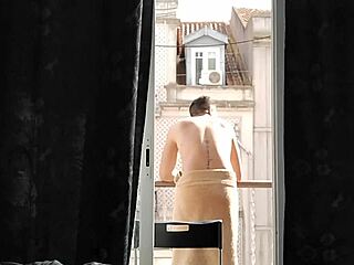 Hot Neighbor on Balcony—Can't Stop Staring at That Sexy View!