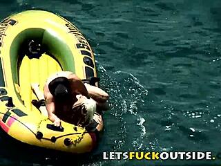 Blonde Tied Up for Outdoor Boat Sex Game Survival Challenge