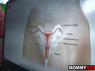 Helpful Stepmommy Fingers Pussy and Licks for StepSon's Hardcore Anatomy Lesson