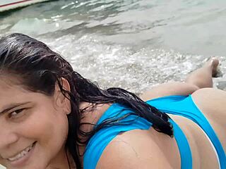 gorgeous colombian beach gordita flaunts her massive latina ass shaking tattooed curves begging for pov pounding