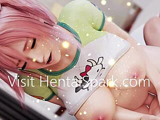 that nier 2b slut rides huge dildo with big tits bouncing