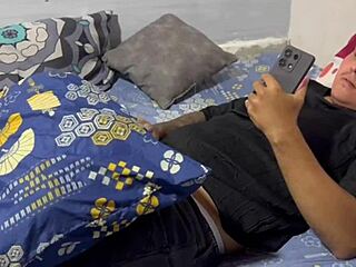 Hot cousin catches me watching porn and i convince her to fuck right there!