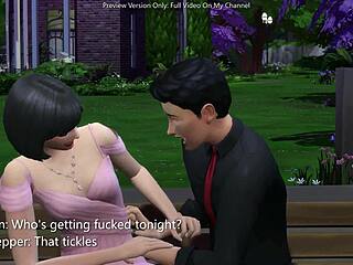 Rough creampie riding cowgirl with my horny girlfriend on Valentine's - 3D sims 4 animation