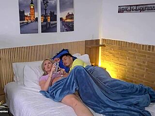 Stepmom sneaks, fuck me stepson while husband sleeps beside us Monique Fuentes