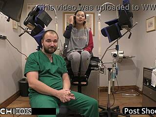 😩 freshman squirms from doctor's mandatory hitachi pussy orgasm!