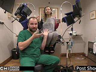 😩 freshman squirms from doctor's mandatory hitachi pussy orgasm!