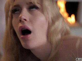 BIG BUTT Emma Starletto fingers her BLONDE BUSH then sucks and rides Brad Sterling's COCK reverse cowgirl