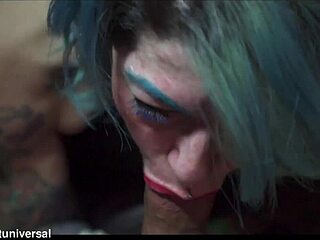 Skarlit Angel gags on black cock deepthroat face fuck from neighbor