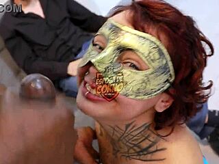annie rides her lover hard while cuckold watches in the arena