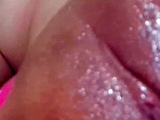 colombiana neighbor in shorts massages her huge natural tits and big ass with dildo
